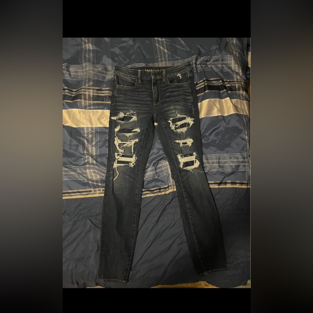 Like new American Eagle jeggings. Blue.
